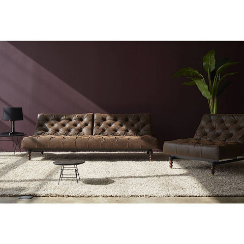 Image of Innovation Oldschool Slaapbank bruin - Retro Onderstel