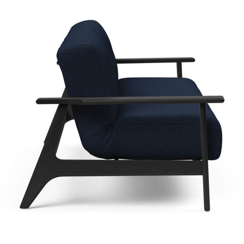 Image of Innovation living Slaapbank Frej - Zwart Eiken Armleuningen - blauw