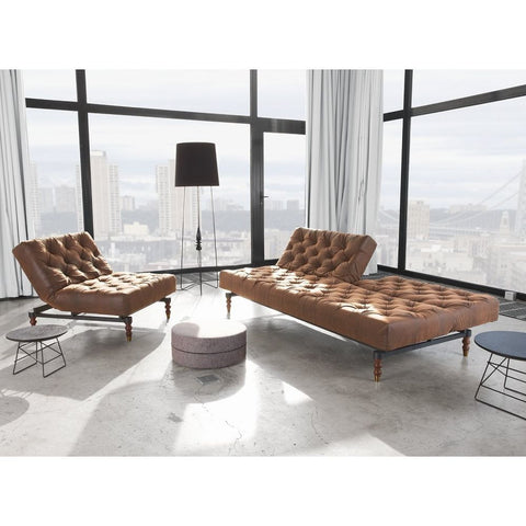 Image of Innovation Oldschool Slaapbank bruin - Retro Onderstel