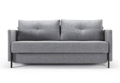 Image of innovation slaapbank cubed 160 armleuningen grijs voorkant