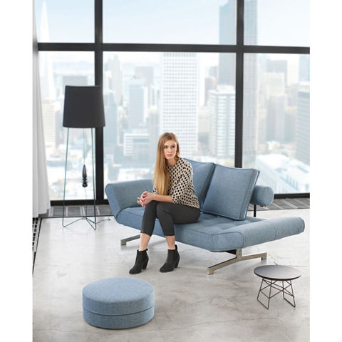 Image of Innovation Slaapbank Ghia Chroom - Mixed Dance 525 - Lichtblauw