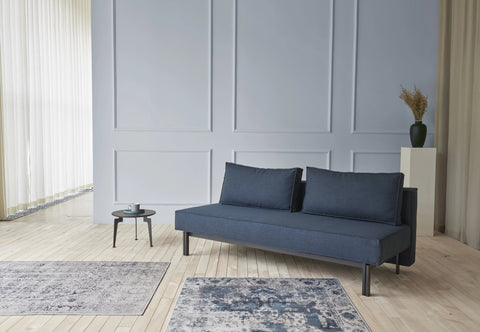 Image of innovation slaapbank sly blauw bank schuine voorkant