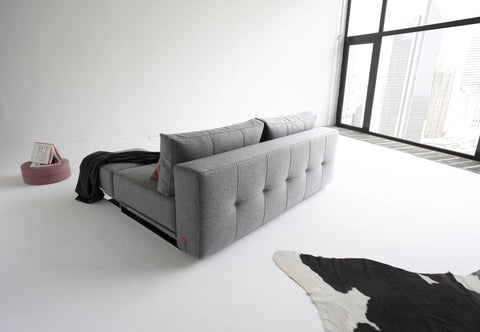 Image of innovation slaapbank supremax deluxe e.l. grijs bank schuine achterkant