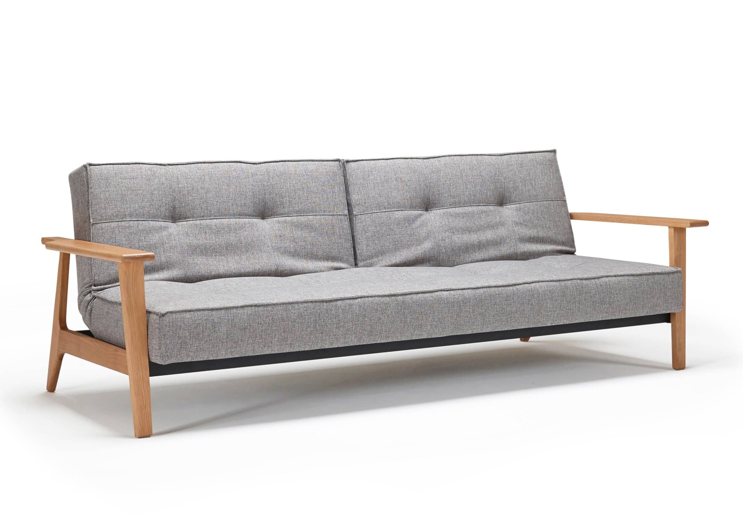 innovation slaapbank splitback armleuningen grijs voorkant