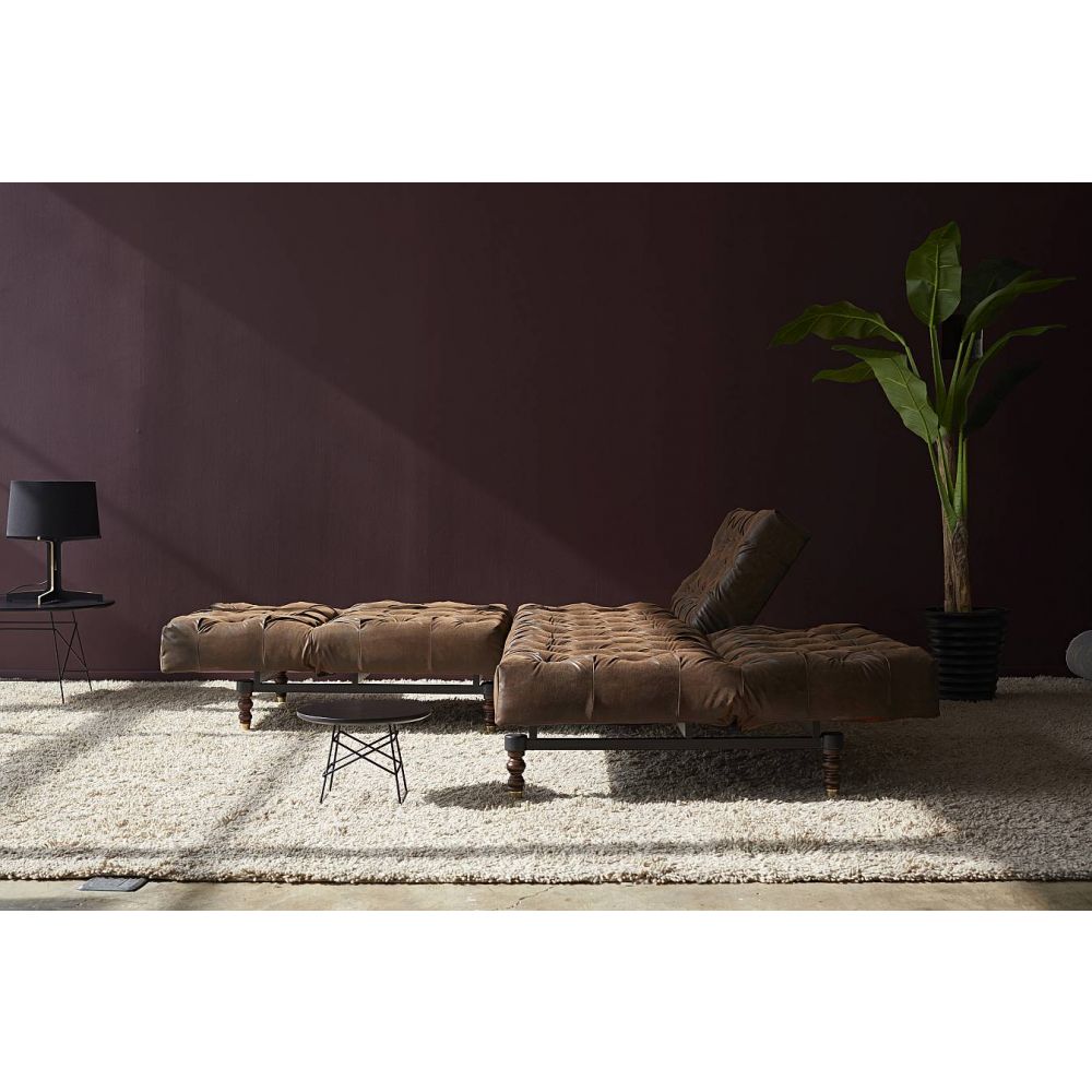 Innovation Oldschool Slaapbank bruin - Retro Onderstel