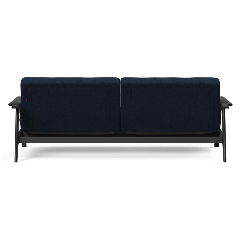 Innovation living Slaapbank Frej - Zwart Eiken Armleuningen - blauw