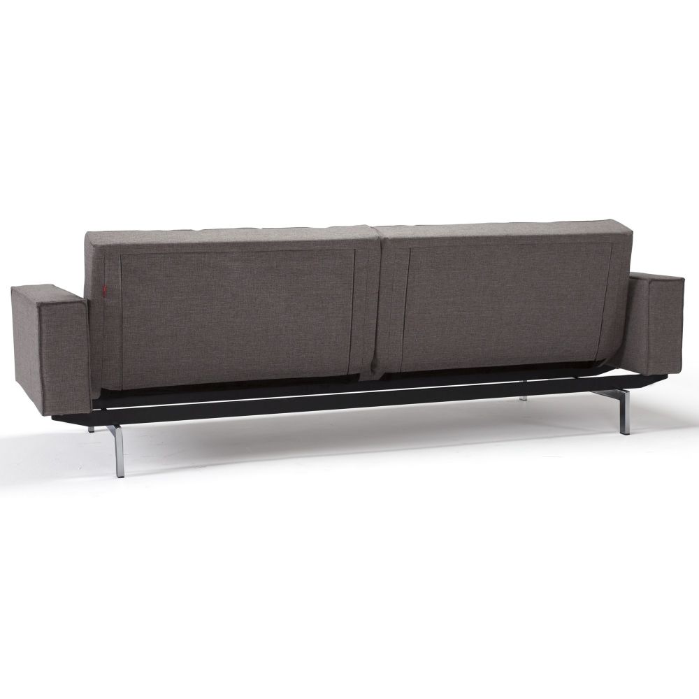 Innovation Slaapbank Splitback Armleuning - Mixed Dance 521 Grijs - Chromen Poten