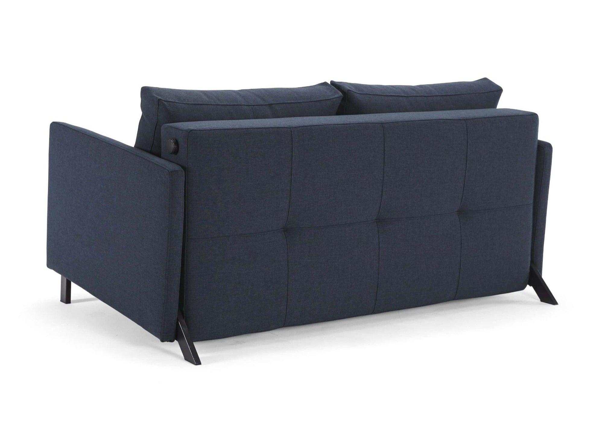 innovation slaapbank cubed 160 armleuningen blauw achterkant