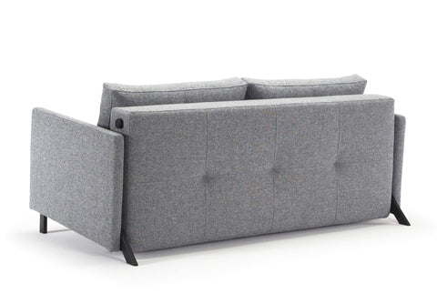 Image of innovation slaapbank cubed 160 armleuningen grijs achterkant