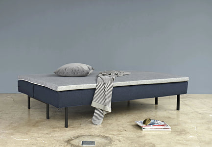 innovation slaapbank sly blauw bed met extra matras