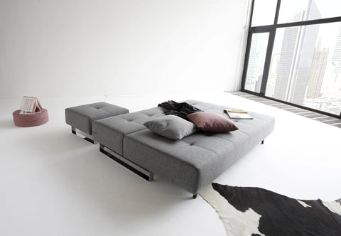 Image of innovation slaapbank supremax deluxe e.l. grijs bed met kussens